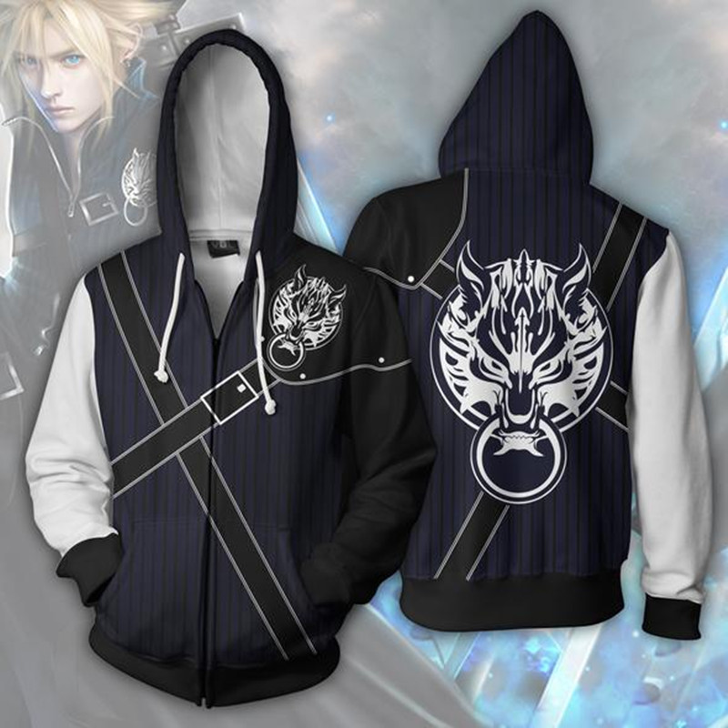 Anime Merchandise Hoodie - Final Fantasy Hoodie Digitale Print Open