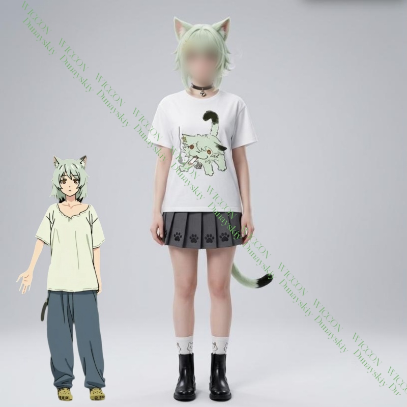 Anime Merchandise T-Shirts - Chainsmoker Cat Yaniko Satou Leuke print