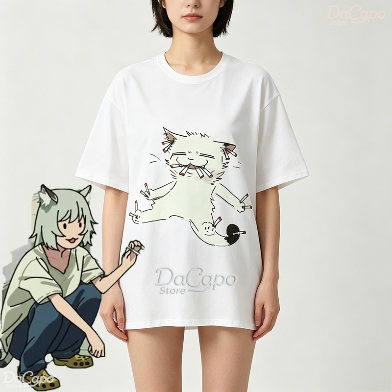 Anime Merchandise T-Shirts - Chainsmoker Cat Yaniko Satou Leuke Anime