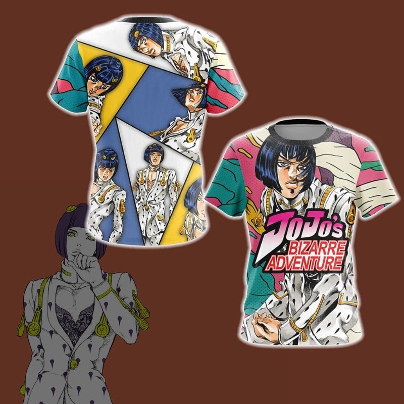 Anime Merchandise T-Shirts - 2026 Nieuw JOJO Golden Wind Bruno